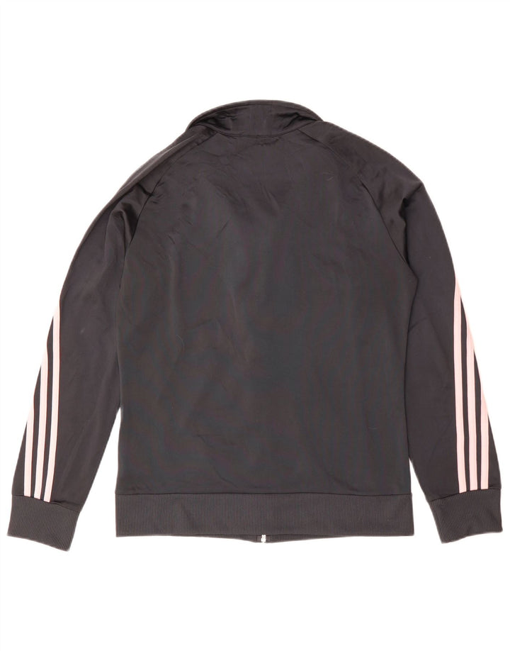 ADIDAS træningsdragt topjakke til kvinder UK 14 Medium Sort Polyester