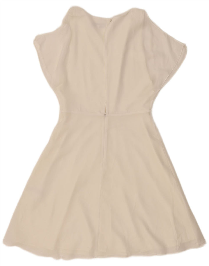 Reiss Dame A-Line Kjole UK 10 Small Off White Polyester