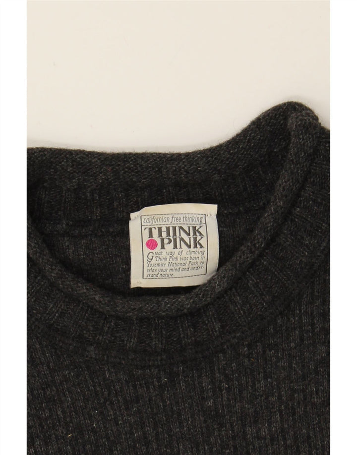 THINK PINK Womens Turtle Neck Jumper Sweater UK 16 Large Grey Vintage Think Pink and Second-Hand Think Pink from Messina Hembry 