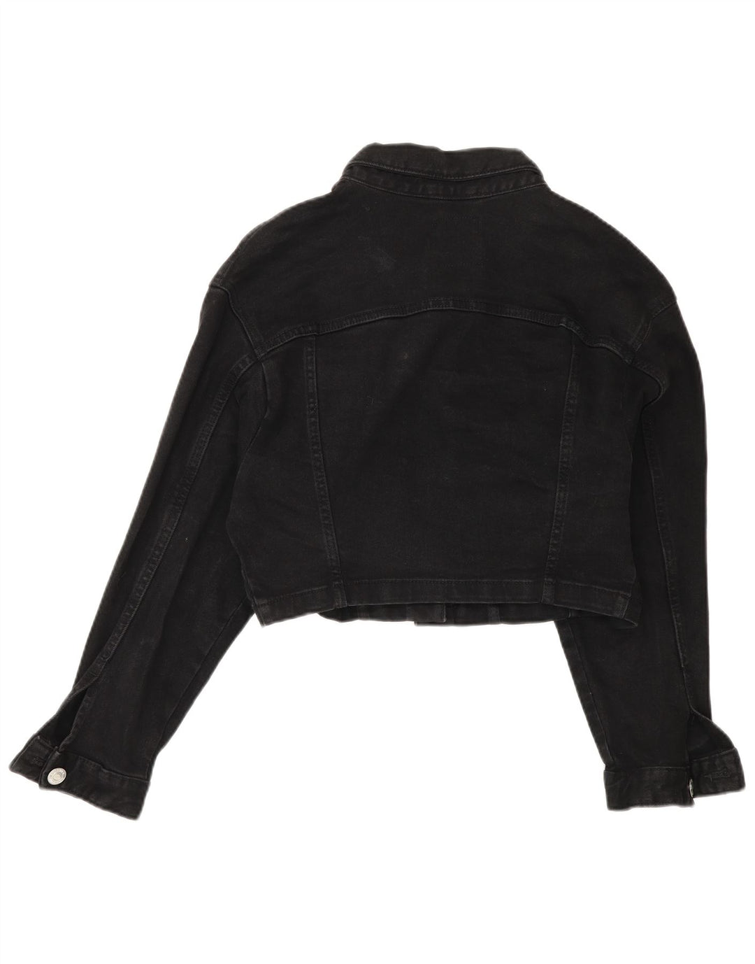 Zara Womens Crop Oversized denimjakke UK 14 Medium Black