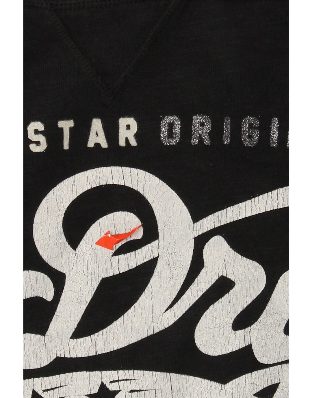 SUPERDRY Dame grafisk sweatshirt Jumper UK 16 Stor sort bomuld