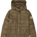 Champion Dame hættepolstret jakke UK 14 Medium Khaki Polyester