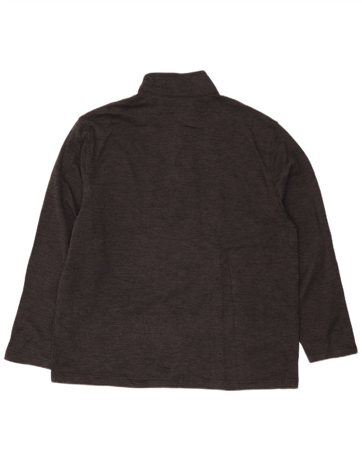 IZOD Herre Button Neck Sweatshirt Jumper XL Grå sildebenspolyester