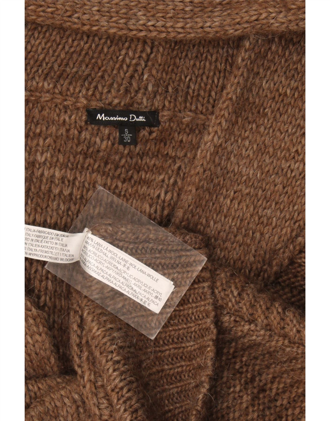 Massimo Dutti Dame 3/4-ærmet cardigantrøje UK 10 Lille Brun