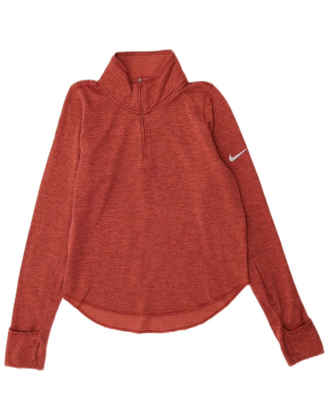 Nike Dame Dri Fit Running Pullover Træningsdragt Top UK 6 XS Rød Flecked