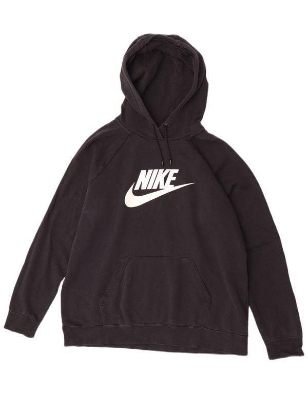 Nike grafisk hættetrøje til kvinder, UK 18 XL, sort polyester