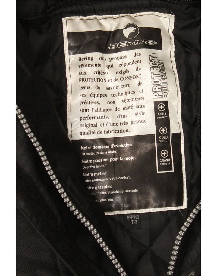 BERING Mens Moto Racer Windbreaker Jacket UK 38 Medium Black Nylon