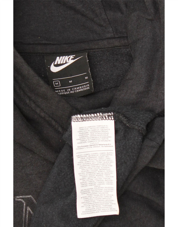 NIKE Womens Oversized Graphic Hoodie Jumper UK 14 Medium Black Cotton Vintage Nike and Second-Hand Nike from Messina Hembry 