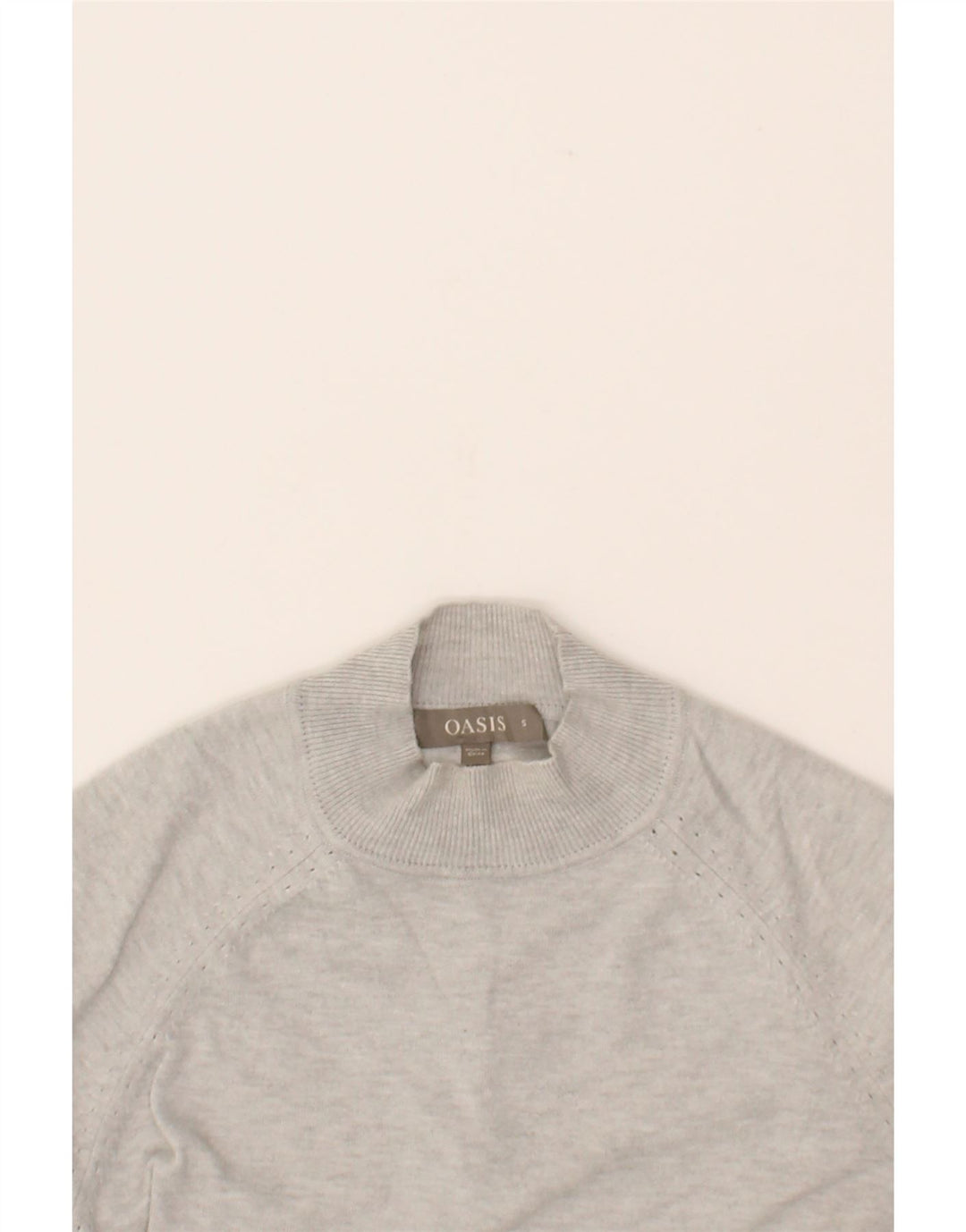 OASIS Womens Turtle Neck Jumper Sweater UK 10 Small Grey Viscose Vintage Oasis and Second-Hand Oasis from Messina Hembry 