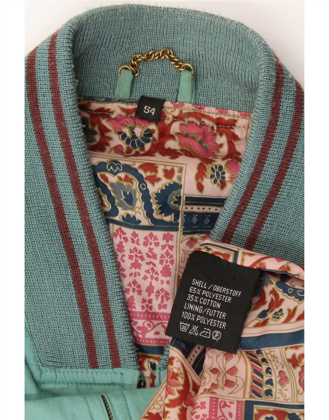 Vintage bomberjakke til mænd IT 54 2XL blå stribet polyester