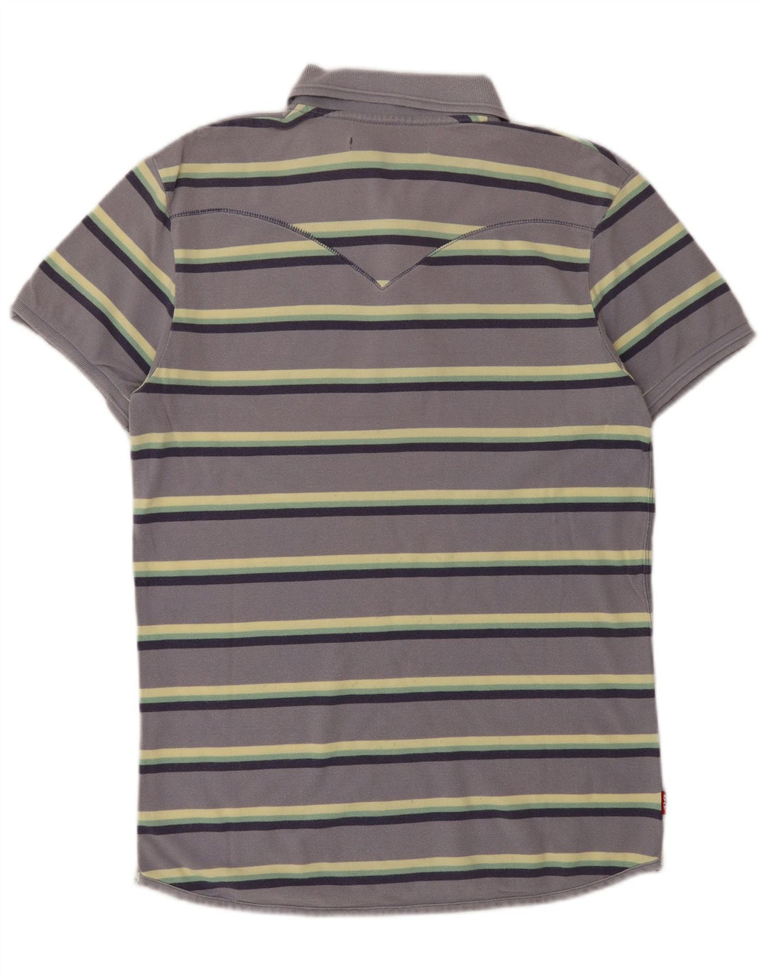 LEVI'S Mens Polo Shirt Medium Grey Striped