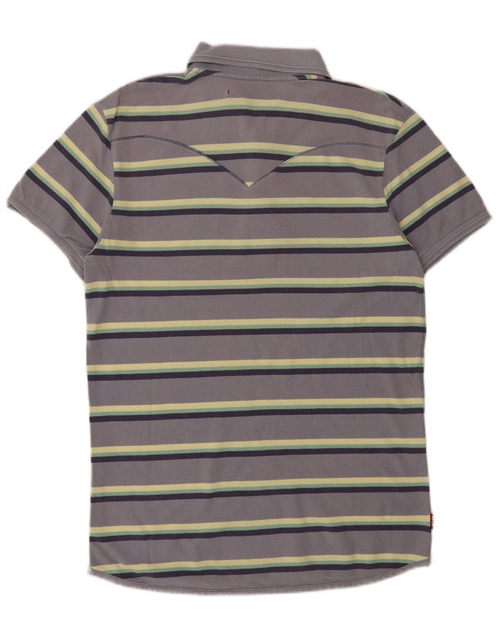 LEVI'S Mens Polo Shirt Medium Grey Striped