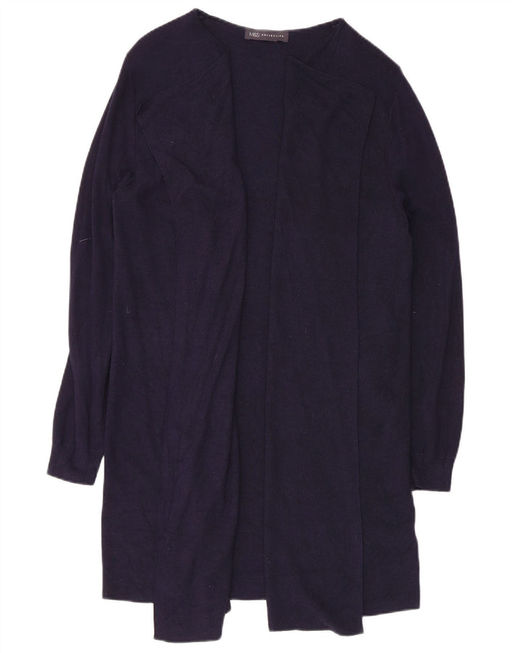 Marks & Spencer Dame Longline Cardigan Sweater UK 14 Medium Navy Blue