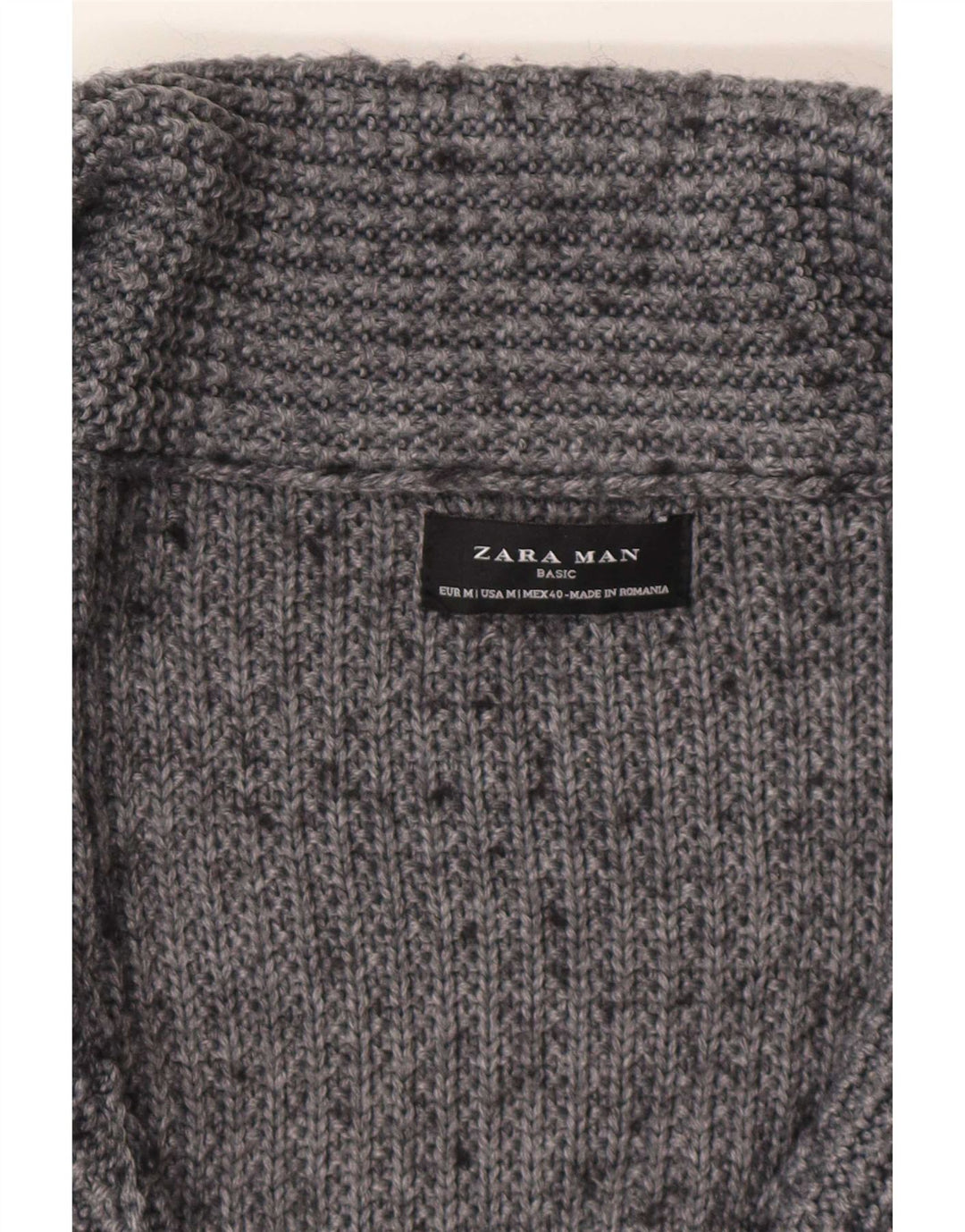 Zara Herre cardigan sweater Medium Grey Flecked Acryl