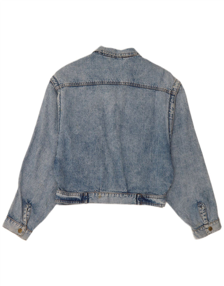 Vintage denimjakke til kvinder UK 12 Medium Blue Cotton