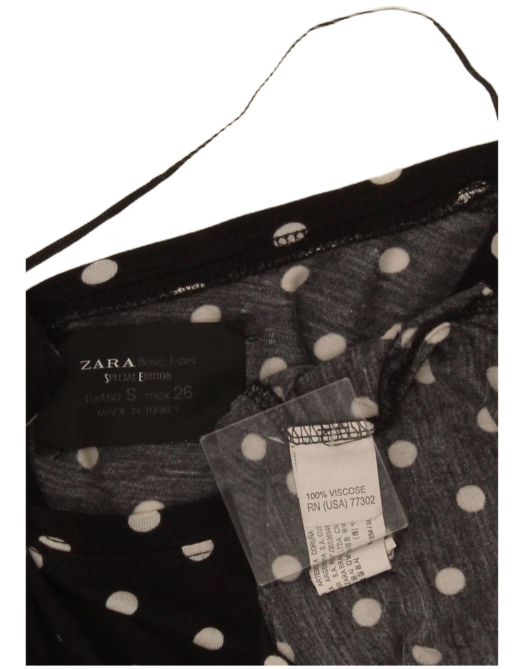 Zara Dame Oversized Cardigan Top UK 10 Small Black Polka Dot Viscose