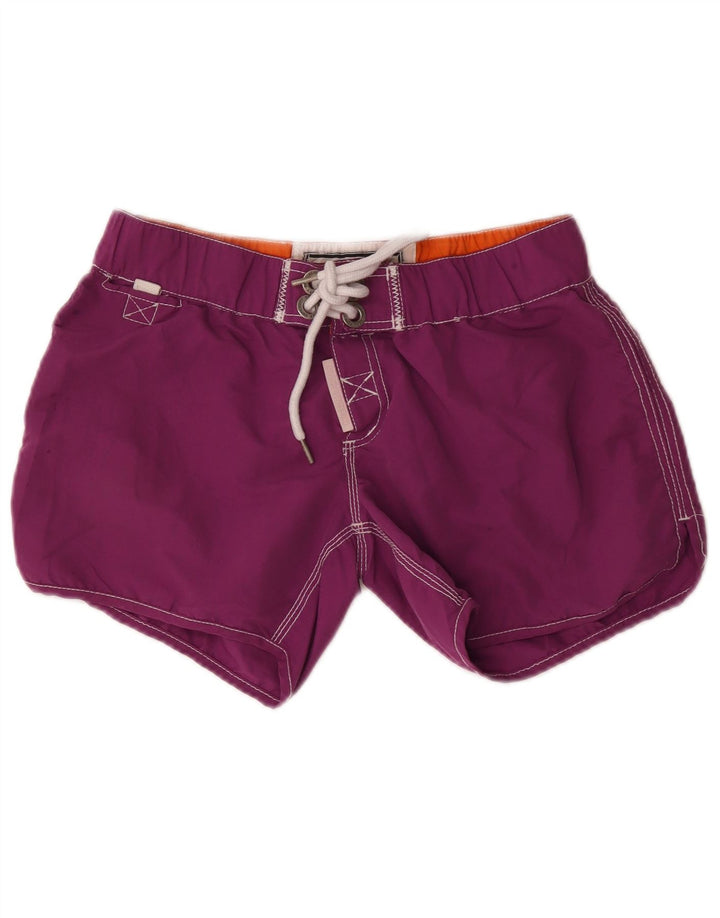 Superdry grafiske svømmeshorts til kvinder UK 12 medium lilla polyester