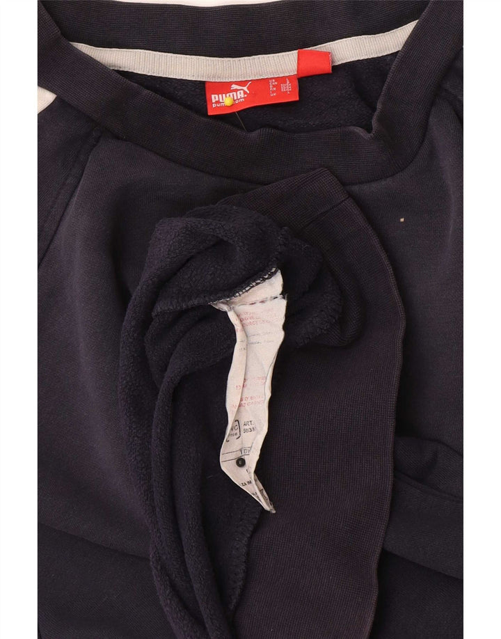 Puma Sweatshirt til mænd Large Navy Blue Colourblock Bomuld