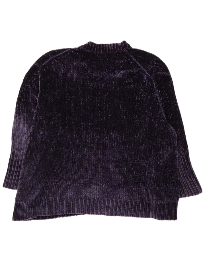 Zara Dame Oversized V-hals sweater UK 10 Small Navy Blue Polyester