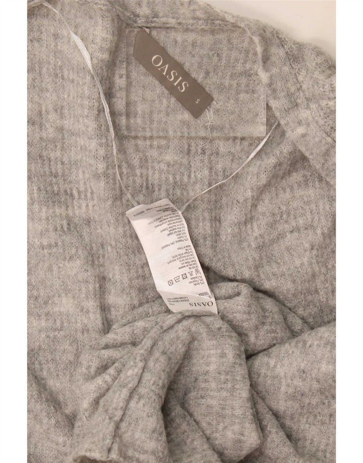 Oasis Womens Oversized Longline Open Cardigan Sweater UK 10 Small Grey