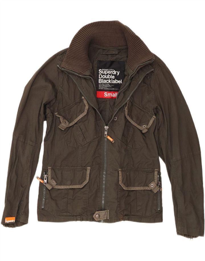 Superdry Herre Dobbelt Blacklabel Utility Jacket UK 36 Small Khaki Cotton