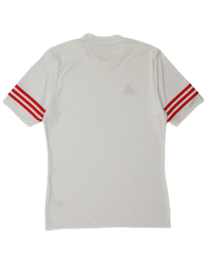 Adidas Herre Climalite T-Shirt Top Medium White Polyester