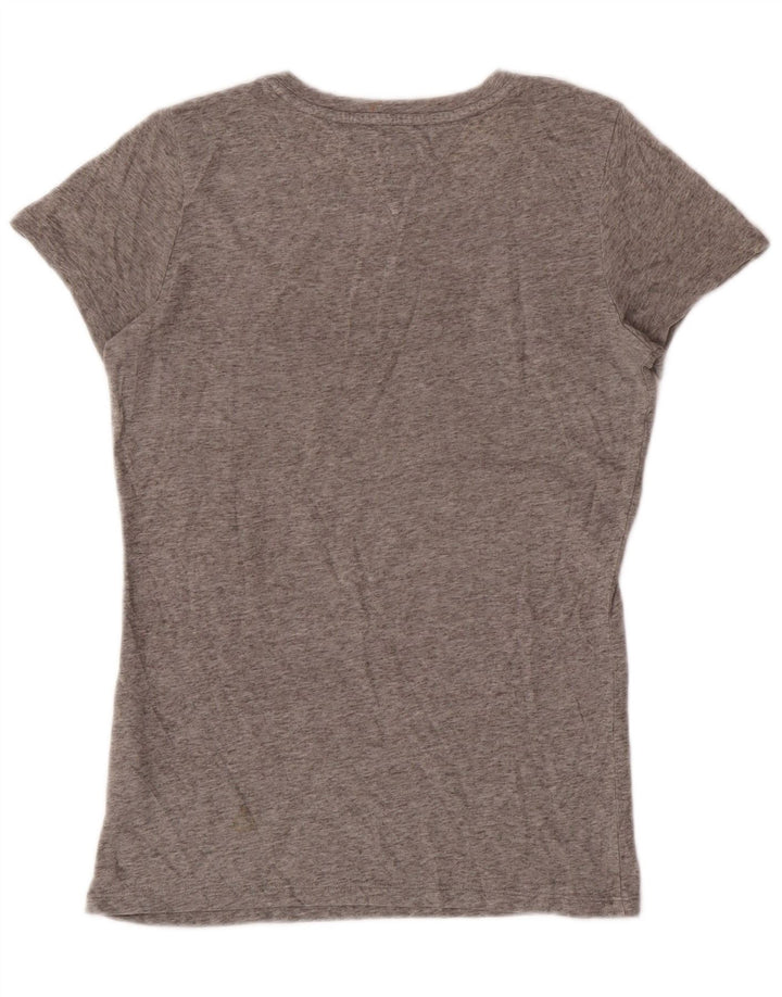 Tommy Hilfiger Dame Grafisk T-Shirt Top UK 12 Medium Grå Polyester