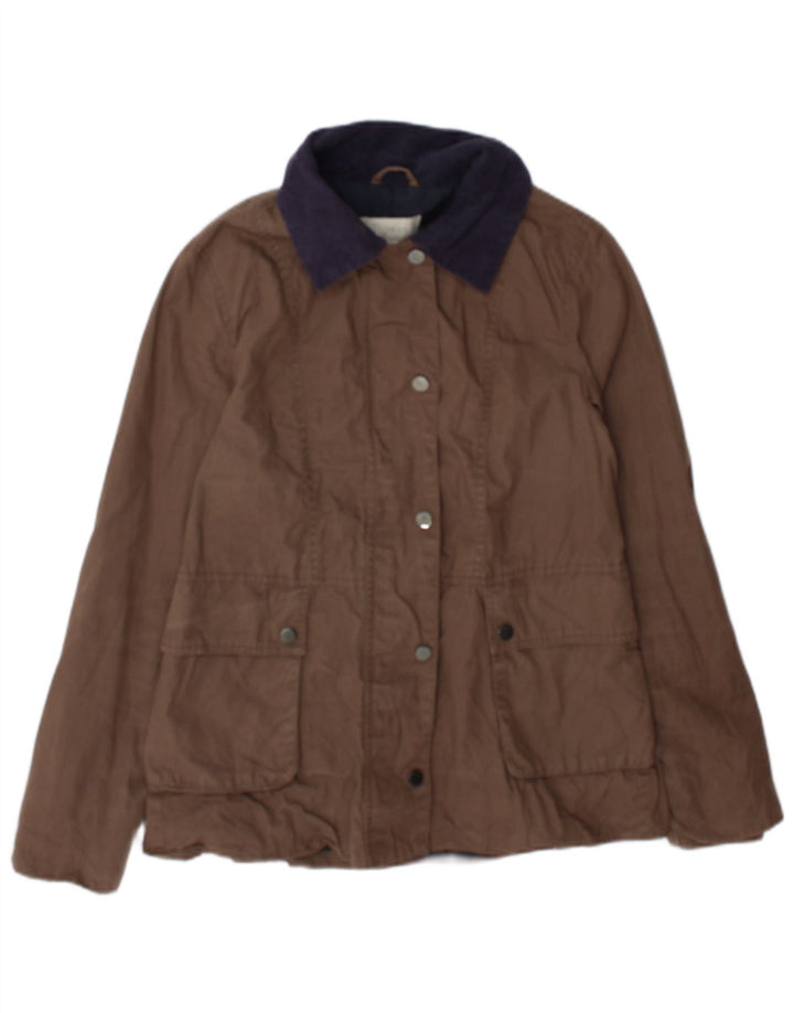 Hobbs Kvinder Utility Jacket UK 8 Lille brun bomuld