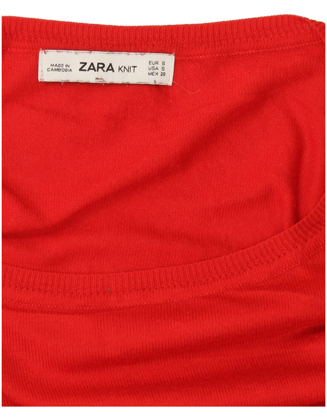 Zara Dame Oversized Boat Neck Jumper Sweater UK 10 Small Red