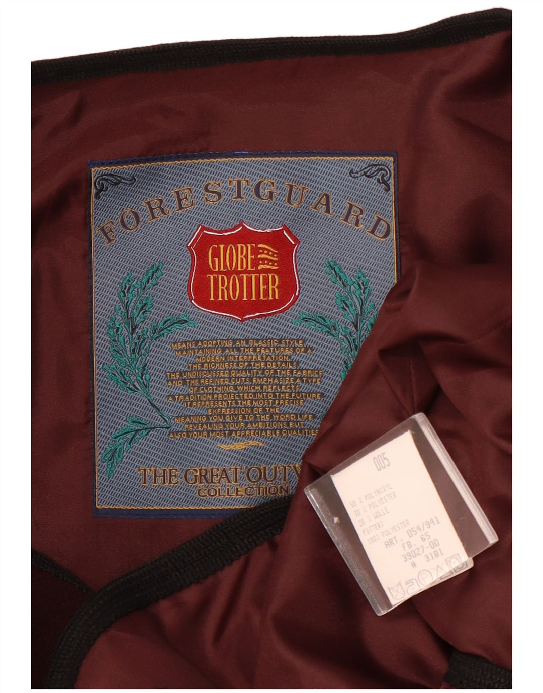 Globe Trotter Herre Gilet UK 40 Large Burgundy Acryl