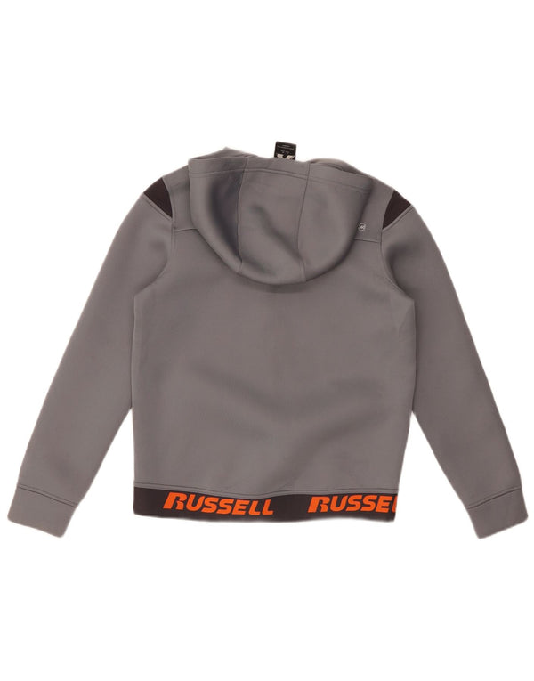RUSSELL ATHLETIC Drenge hættetrøje med lynlås 10-11 år Large Grå