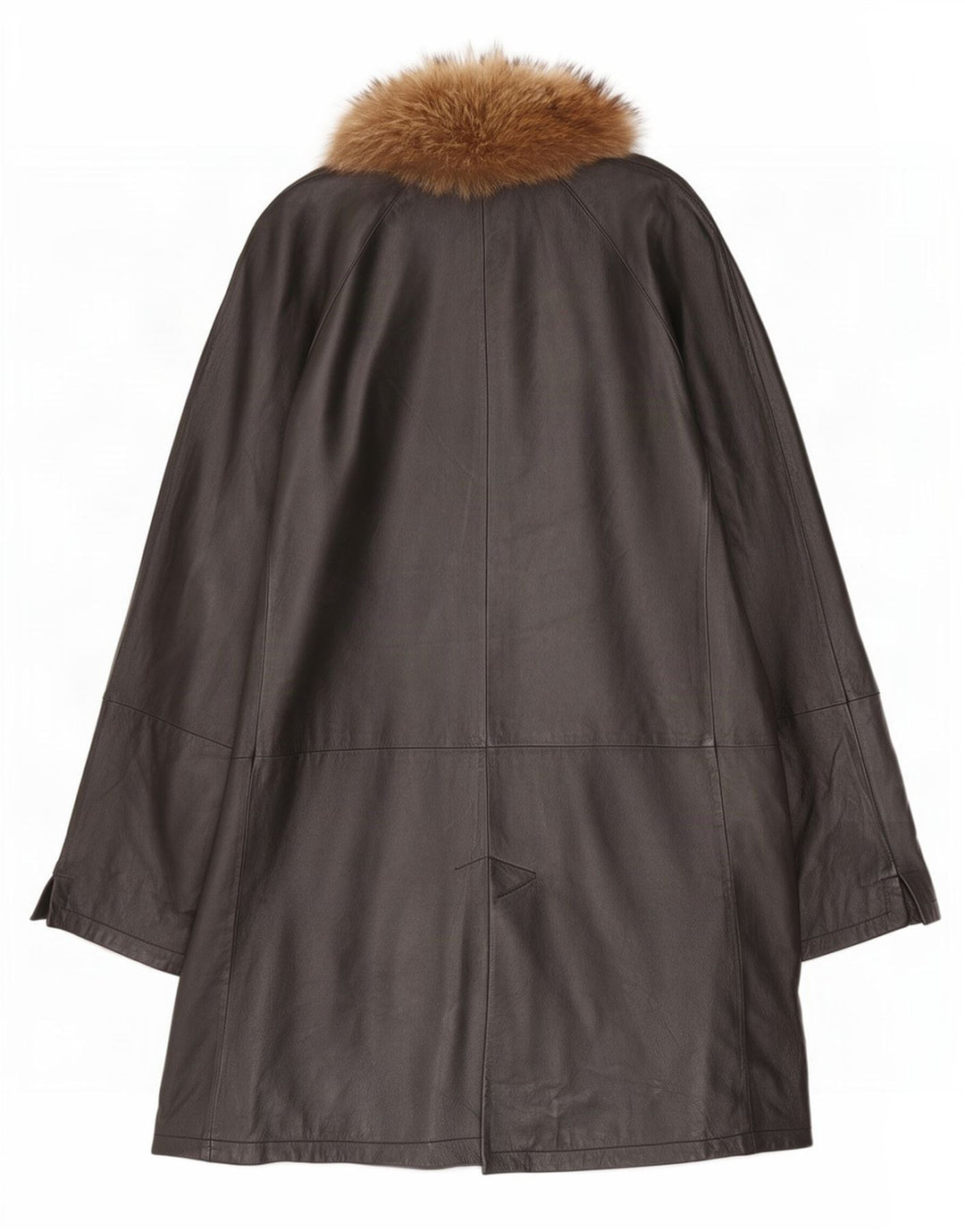 Vintage kvinders oversize læderfrakke UK 18 XL Sort