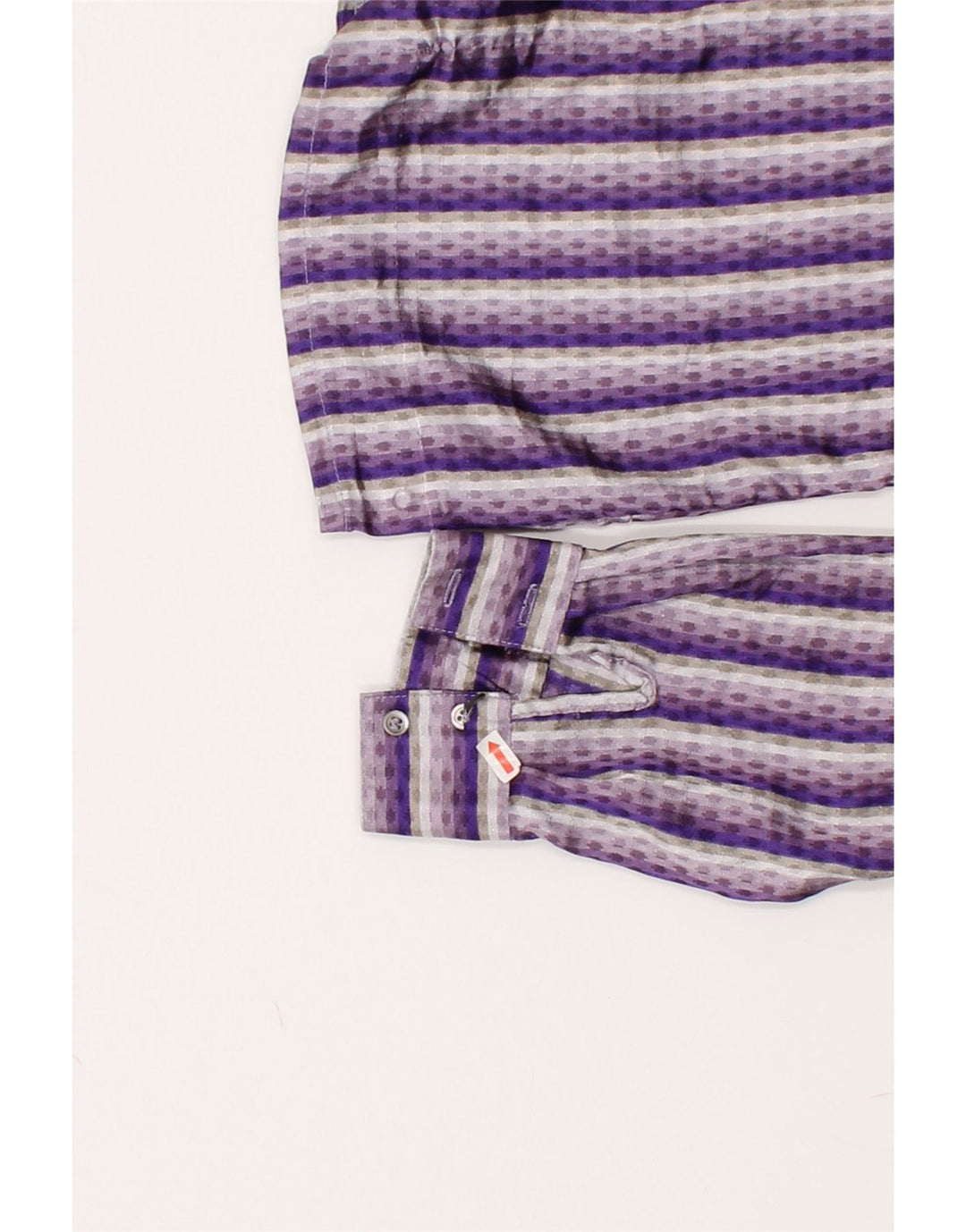 TRU Womens Shirt Blouse IT 44 Medium Purple Striped Polyester Vintage Tru and Second-Hand Tru from Messina Hembry 