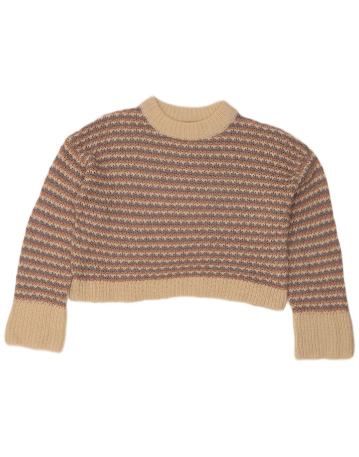 Topshop Dame Crop Turtle Neck Jumper Sweater UK 10 Small Multicolored