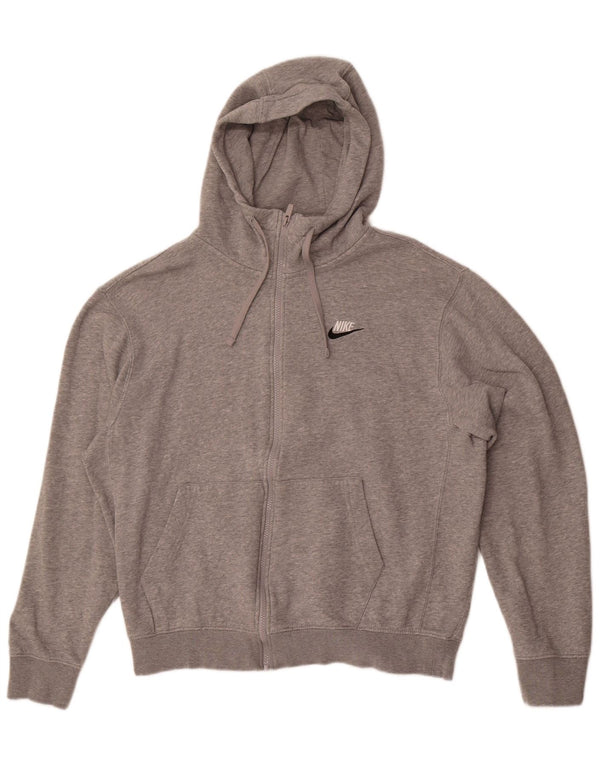 Nike oversized hættetrøje med lynlås til kvinder UK 14 Medium Grey Flecked Bomuld