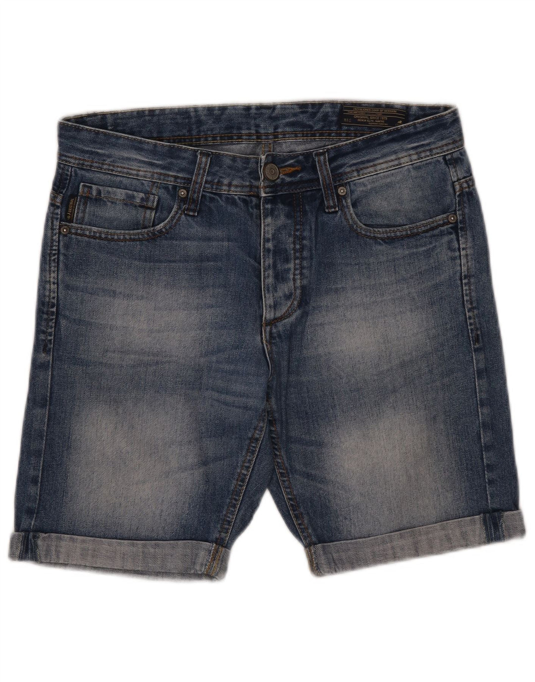 Jack & Jones denimshorts til mænd Small W30 blå bomuld