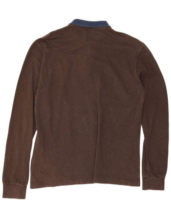 Fred Perry Langærmet Rugby Polo Shirt XL Brun Colourblock Bomuld