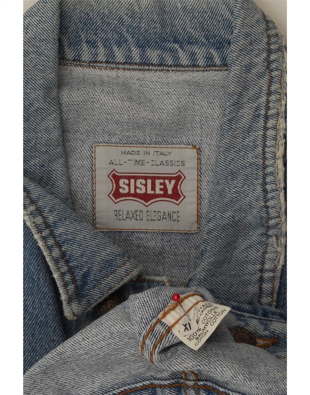 Sisley Herre denimjakke UK 42 XL Blå Bomuld