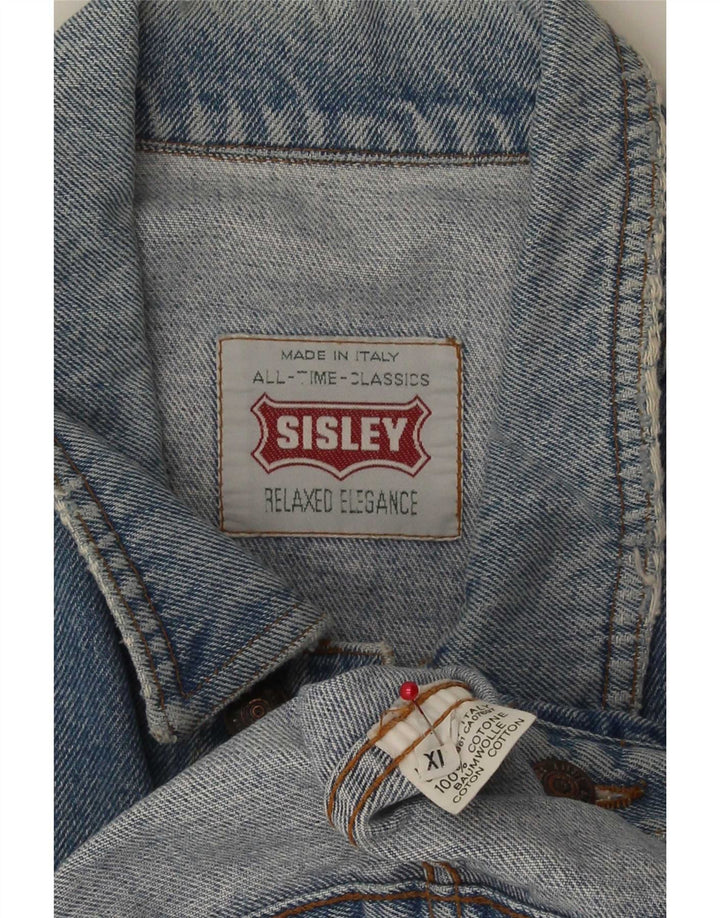 Sisley Herre denimjakke UK 42 XL Blå Bomuld