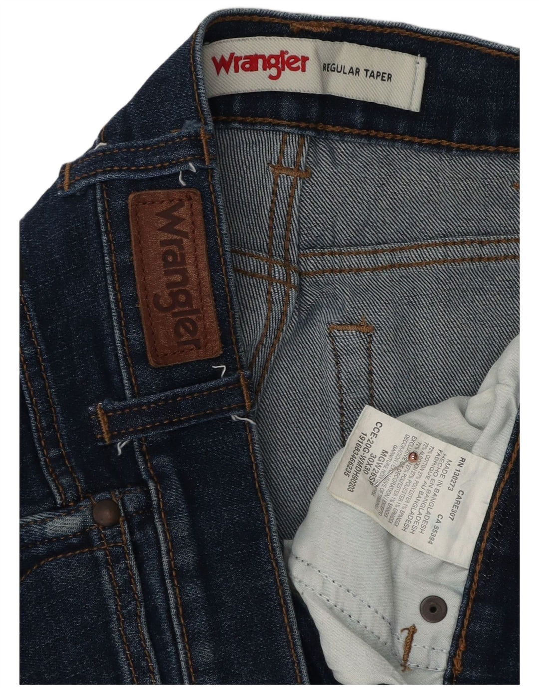 WRANGLER Herre Regular Tapered Jeans W30 L30 Blå Bomuld