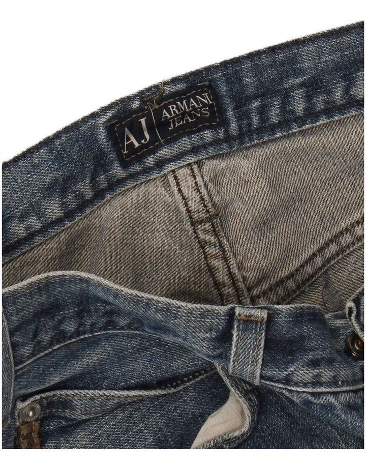 Armani Herre Distressed Straight Jeans W34 L32 Blå Bomuld