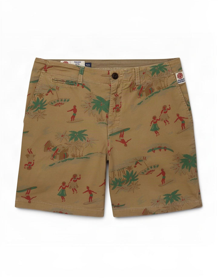 Franklin Marshall Herre Hawaiian Chino Shorts Medium W32 Khaki
