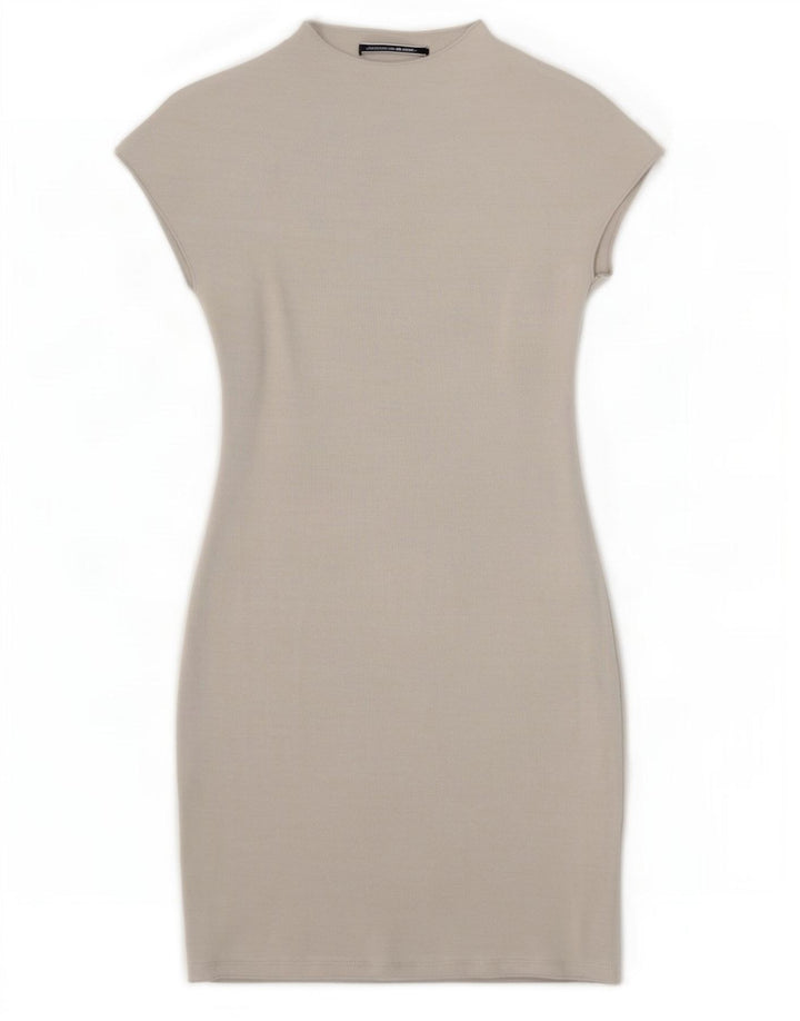 Zara Womens Bodycon Dress UK 8 Small Grey Viscose