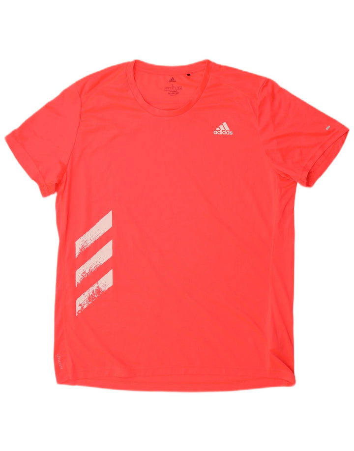 Adidas Herre Aeroready Grafisk T-Shirt Top Stor Pink Polyester