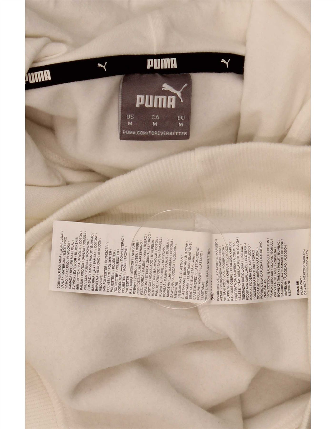 Puma Grafisk hættetrøje til mænd Medium hvid bomuld