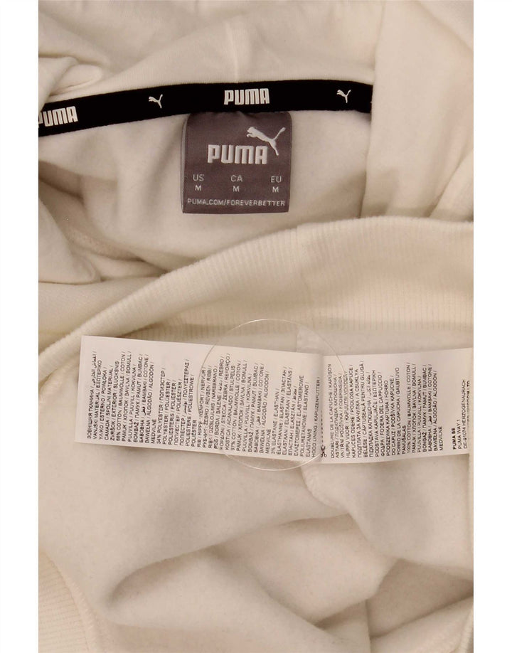 Puma Grafisk hættetrøje til mænd Medium hvid bomuld
