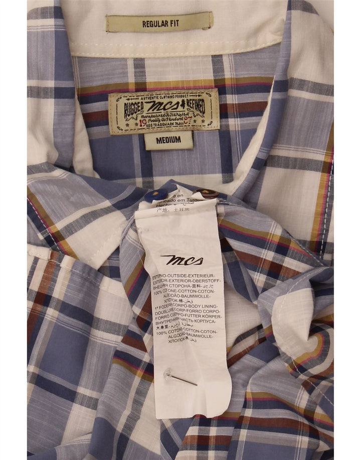 Marlboro Classics Kortærmet Herre skjorte med normal pasform Medium Blue Check
