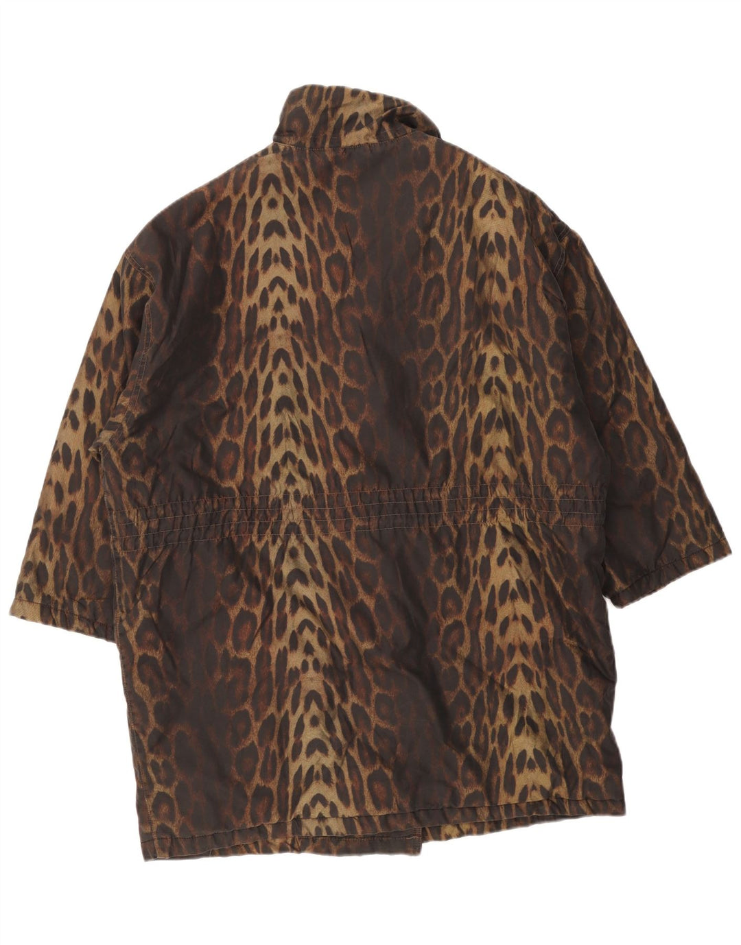 Preca Dame Oversized Double Breasted Coat IT 42 Medium Brown Animal Print