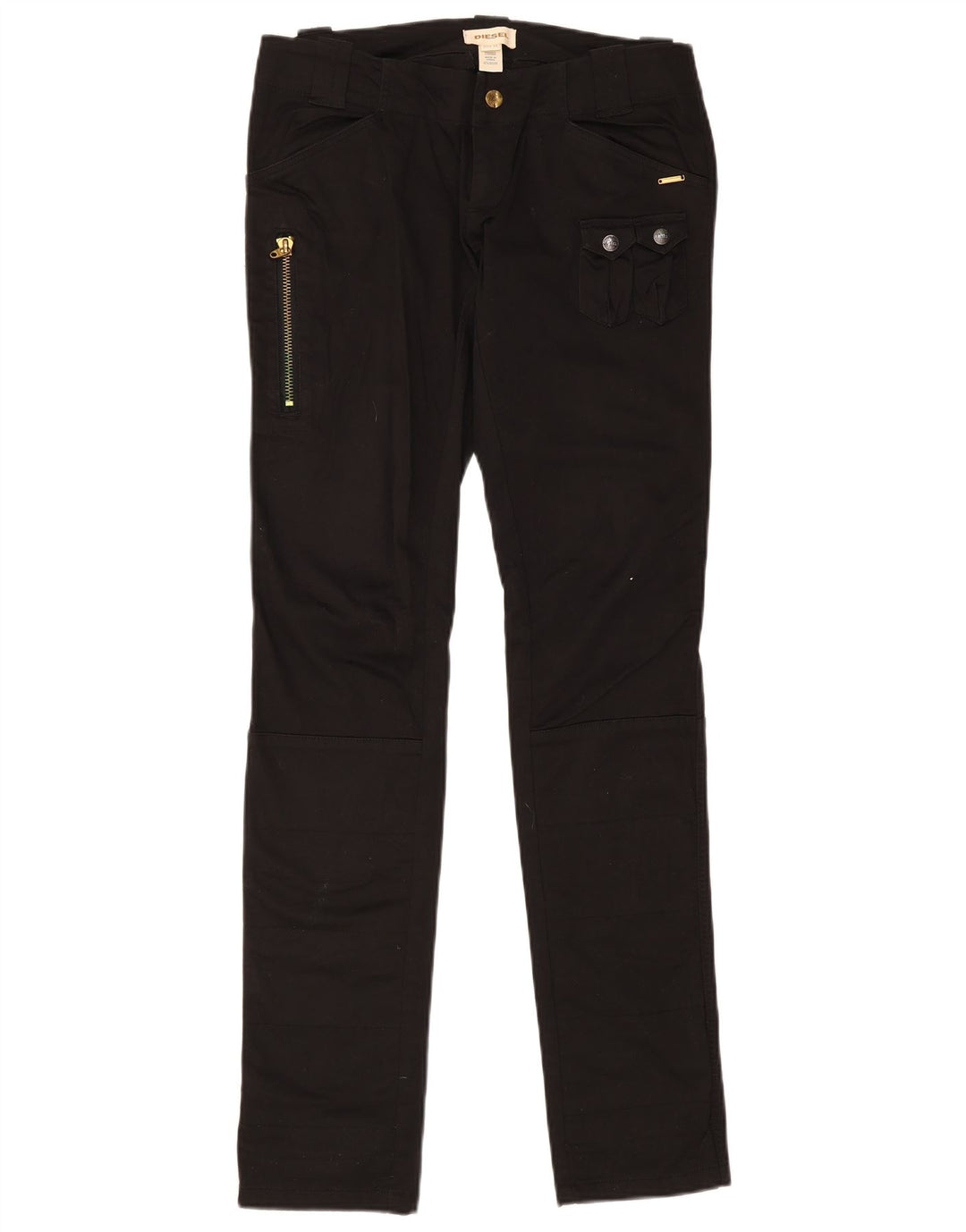 Diesel Dame Slim Cargo Bukser W30 L35 Sort Bomuld