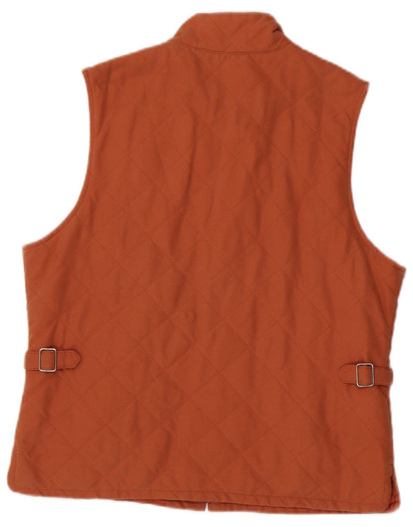 Orvis Womens Quilted Gilet UK 14 Medium Orange Polyester